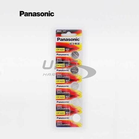 Panasonic CR1620 3V Lithium Battery PK5 Pan-CR1620